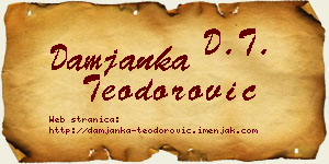 Damjanka Teodorović vizit kartica